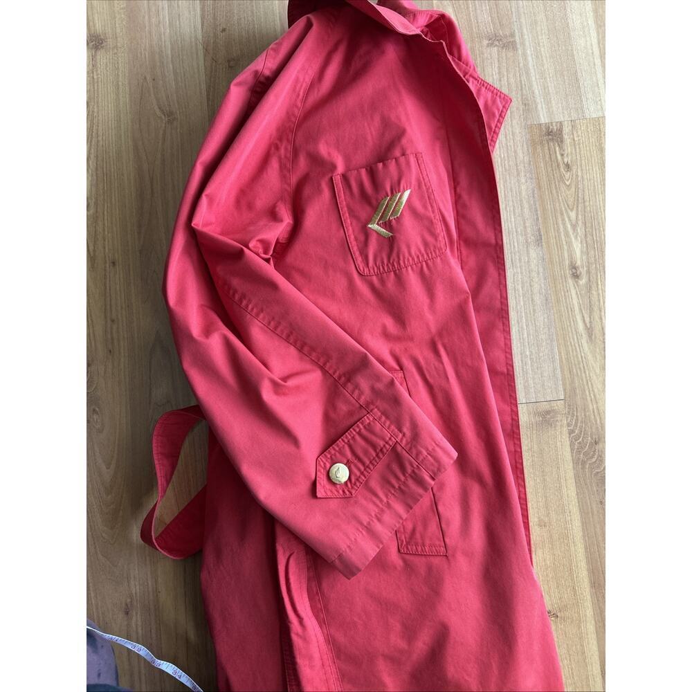 Vintage Dick Holthaus Rare Red Trench Coat Collectible Women’s Sm Gold Tone Wool - Picture 14 of 16